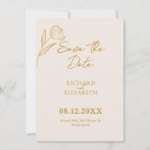 Botanischer Boho Minimal Wedding Save The Date (Vorderseite)