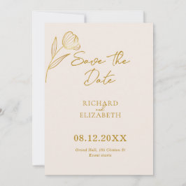 Botanischer Boho Minimal Wedding Save The Date