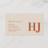 Botanischer Boho Minimalistisch Signature Terracot Visitenkarte (Rückseite)