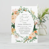 Botanischer Boho Neutral Sage Greenery Bridal Brun Einladung (Stehend Vorderseite)