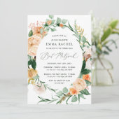 Botanischer Boho Personalisiert Greenery Bat Mitzv Einladung (Stehend Vorderseite)