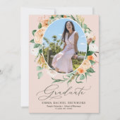 Botanischer Boho Pink Foto Abschluss Ankündigung (Vorderseite)