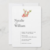 Botanischer Boho Pomegranat | Hochzeit Einladung (Vorderseite)