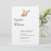 Botanischer Boho Pomegranat | Hochzeit Einladung (Stehend Vorderseite)