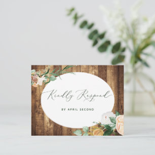 Botanischer Boho Rustic Farmhouse Barn Wedding RSV Einladungspostkarte