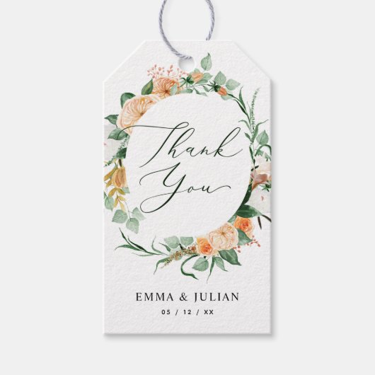 Botanischer Boho Sage Greenery Moderne Blumengefäl Geschenkanhänger (Vorderseite)