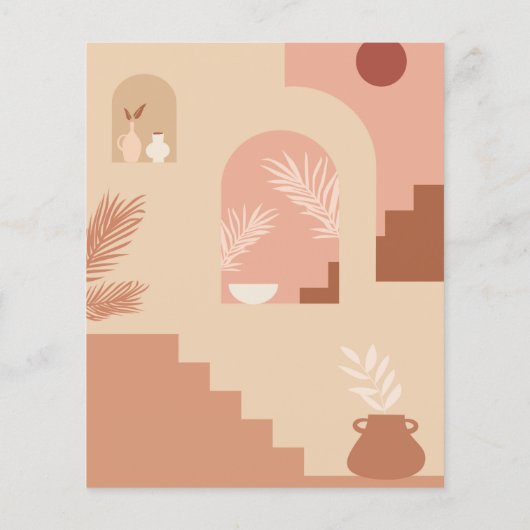 Botanischer Boho Terracotta Blush Wedding (Rückseite)