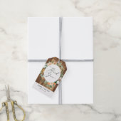 Botanischer Boho Wood Greenery Moderne Blumengefäl Geschenkanhänger (Mit Garn)