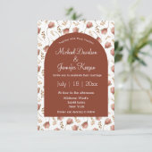 Botanischer Bohrobogen-Foto Hochzeit Einladung (Stehend Vorderseite)