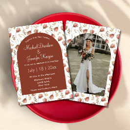 Botanischer Bohrobogen-Foto Hochzeit Einladung