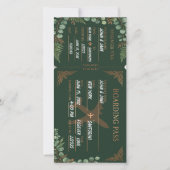 Botanischer Bordpass Waldgrün & Kupfer  Save The Date (Vorderseite)