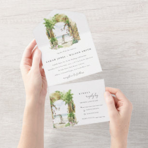 Botanischer Botanischer Arch Sand Beach Seascape W All In One Einladung