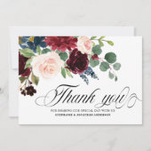 Botanischer Botanischer Garten der Burgundy Navy B Dankeskarte (Vorderseite)