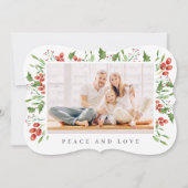 Botanischer Botanischer Holly Berry Folies Feiertagskarte (Vorderseite)