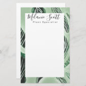 Botanischer Botanist mit handgezeichneter Grünanla Briefpapier (Vorne/Hinten)