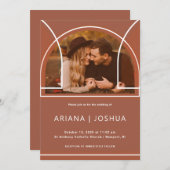 Botanischer Bouquet mit Monogrammen Einladung (Vorne/Hinten)