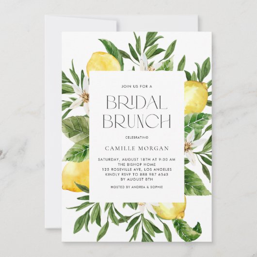 Botanischer Bridal-Brunch Einladung (Vorderseite)