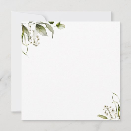 Botanischer Brief-Babydusche mit Wasserfarbe Einladung (Rückseite)