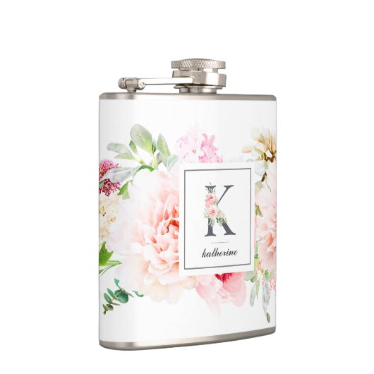 Botanischer Brief-K-Monogramm Flachmann (Rechts)