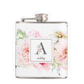 Botanischer Brief mit Wild Blush A Monogramm Flachmann (Vorderseite)