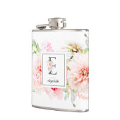 Botanischer Brief mit Wild Blush E Monogramm Flachmann (Links)