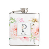 Botanischer Brief-P-Monogramm Flachmann (Vorderseite)