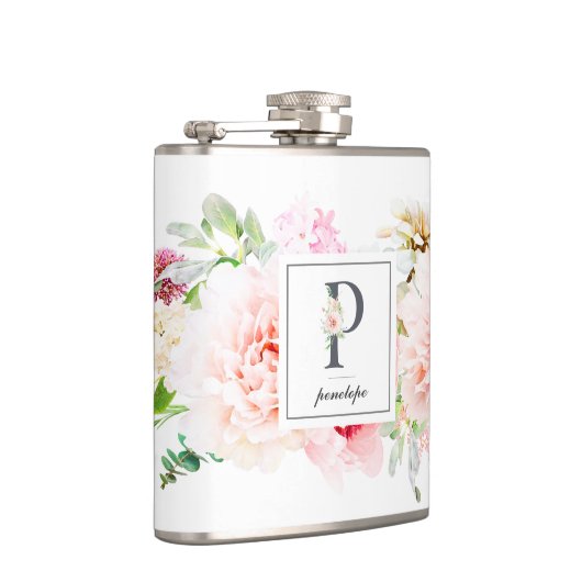 Botanischer Brief-P-Monogramm Flachmann (Rechts)