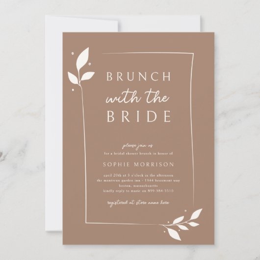 Botanischer Brunch mit Bride-Brautparty Einladung (Vorderseite)