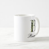 Botanischer Buchstabe | Eleganter benutzerdefinie Kaffeetasse (VorderseiteRechts)