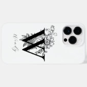 Botanischer Buchstabe W Monogramm Name Case-Mate iPhone Hülle (Rückseite (Horizontal))