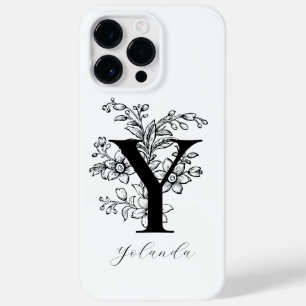 Botanischer Buchstabe Y Monogramm Name Case-Mate iPhone 14 Pro Max Hülle