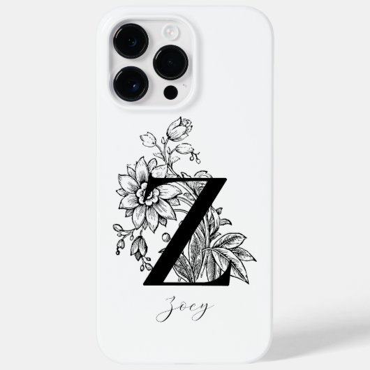 Botanischer Buchstabe Z Monogramm Name Case-Mate iPhone Hülle (Rückseite)