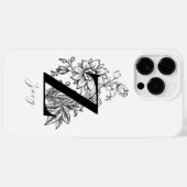 Botanischer Buchstabe Z Monogramm Name Case-Mate iPhone Hülle (Rückseite (Horizontal))