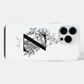 Botanischer Buchstabe Z Monogramm Name iPhone Hülle (Rückseite (Horizontal))
