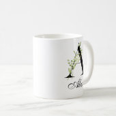 Botanischer BuchstabeA | Elegante benutzerdefinier Kaffeetasse (VorderseiteRechts)