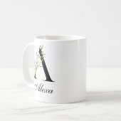 Botanischer BuchstabeA | Elegante benutzerdefinier Kaffeetasse (Vorderseite Links)