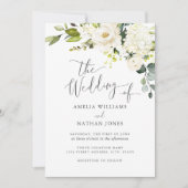 Botanischer Champagner Hochzeitsfeier Einladung (Vorderseite)