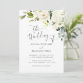 Botanischer Champagner Hochzeitsfeier Einladung (Stehend Vorderseite)