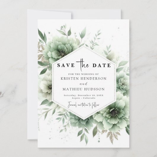 Botanischer Chic Einzigartiger Geburtstag Save The Date (Vorderseite)