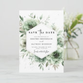 Botanischer Chic Einzigartiger Geburtstag Save The Date (Stehend Vorderseite)