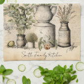 Botanischer Chic Familienname Geschenk Geschirrtuch (Gefaltet)