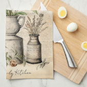 Botanischer Chic Familienname Geschenk Geschirrtuch (Viertel Falte)