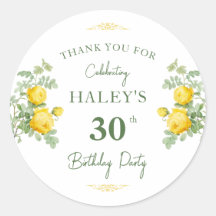 Botanischer Chic Gelb & Grüne Blüte 30. Geburtstag