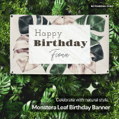 "Botanischer Chic" Monstera Leaf Geburtstagsbanner Banner