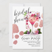 Botanischer Cocktail Berry Gold Brautparty Einladung (Vorderseite)