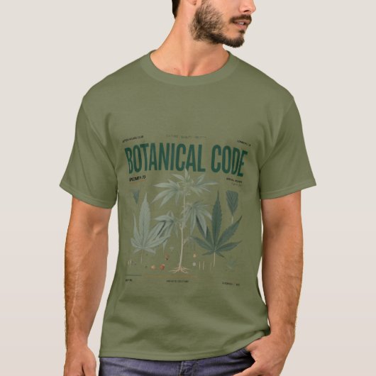 Botanischer Code Pflanzenstudie T-Shirt (Vorderseite)