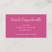 Botanischer Cupcake Floral Damask Pink Visitenkarte (Rückseite)