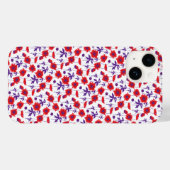 Botanischer Damaskop, weißer Mohnhörer Case-Mate iPhone Hülle (Rückseite (Horizontal))