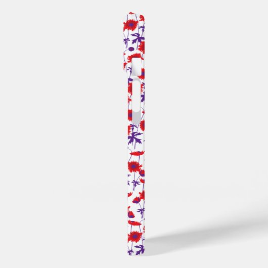 Botanischer Damaskop, weißer Mohnhörer Case-Mate iPhone Hülle (Rückseite / Links)