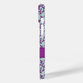 Botanischer Damast, lila Smaragdgrüne Handy Case-Mate iPhone Hülle (Rückseite / Links)